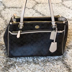 Coach dark leather signature satchel *USED ONCE